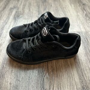 ECCO KIDS BLACK VELVET TIE UP SNEAKERS RUNNING SHOES SIZE 1